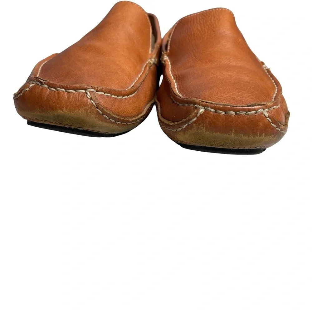 Saks Fifth Ave model 6433 Men's Tan all leather driving Loafers size 10 M